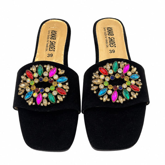 Multi Beads black Slides