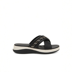 Black Crisscross Slides