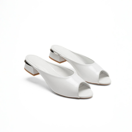 White Peep Toe Heels