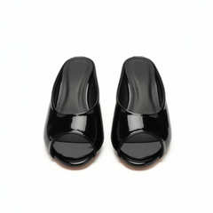 Black peep toe heel
