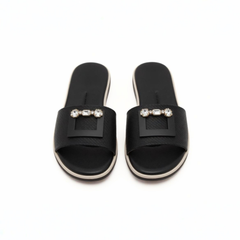 Pearl Black Slippers