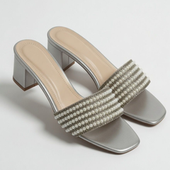 Sparkling Silver Heels