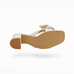 White Knot Square Heels
