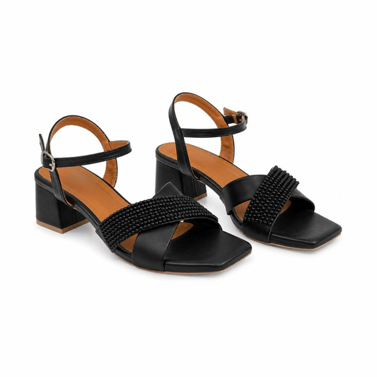 Black Stone Heels