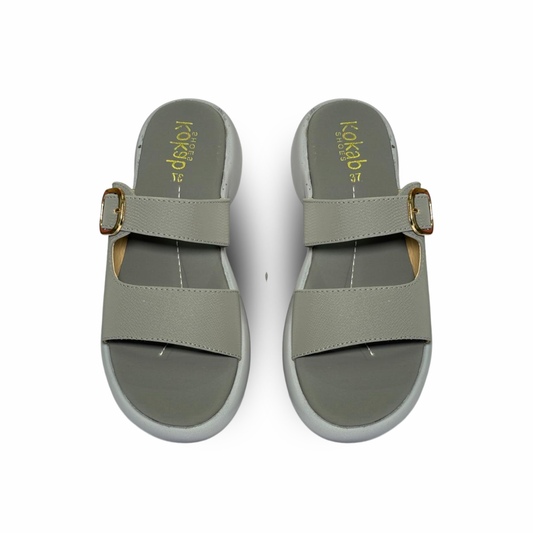 Gray Double Strap Sandals