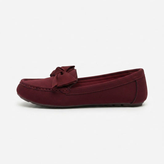 Maroon Bow Loafers