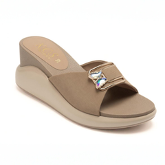 Brown Wedge Buckle Slides