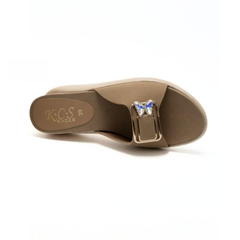 Brown Wedge Buckle Slides