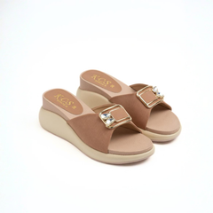 Blush Wedge Buckle Slides