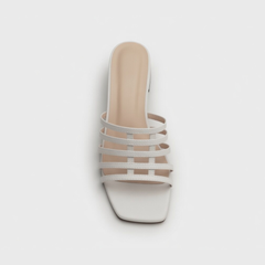 Multi-Strap Ivory Heel