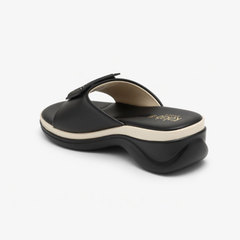 Black Buckle Slippers