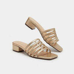 Multi-Strap Gold Heel