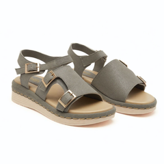 Grey Multi-Strap Sandals