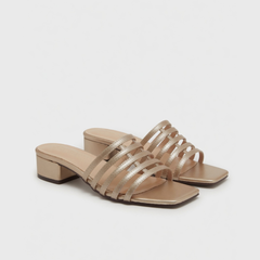 Multi-Strap Gold Heel