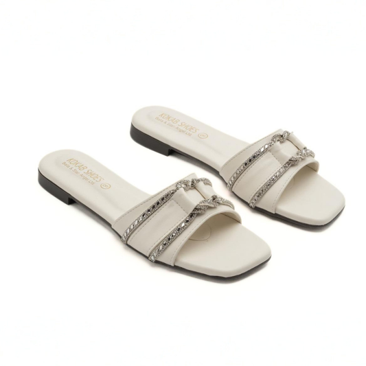Cream Chain Slides