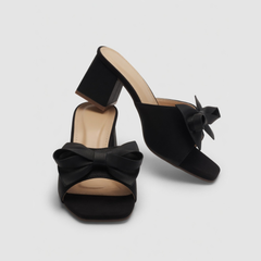Black Bow Heels
