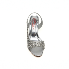 Silver Embellished Platform Heels