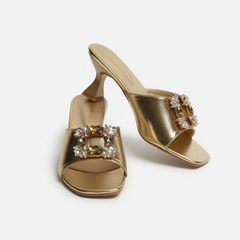 Gold Jewel Heels