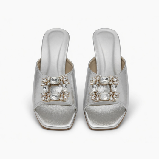 Silver Jewel Heels