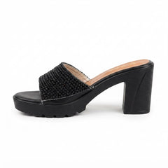 Black Beaded Platform heels