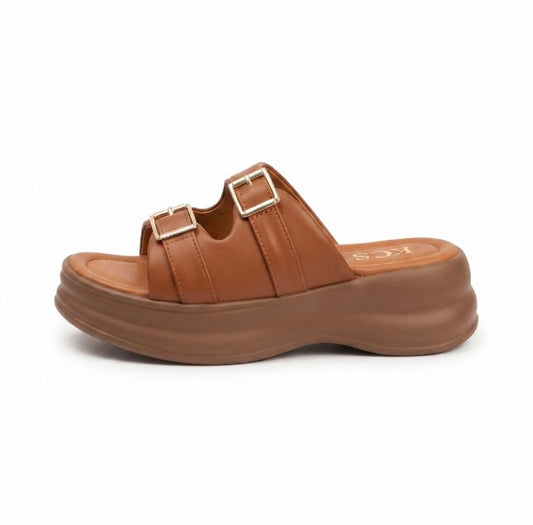 Double Buckle Wedge Slides