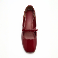 Maroon Buckle Mary Janes