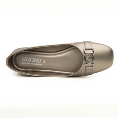 Gray Buckle Pumps