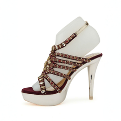 Red Jeweled Platform Heels