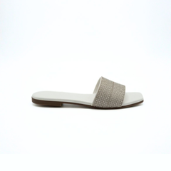 Studded Silver Slides