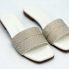 Studded Silver Slides