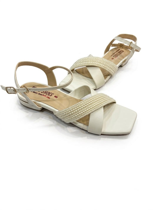 White Stone Heels