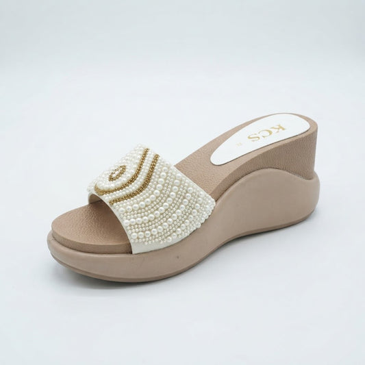 Pearl Wedge Slides