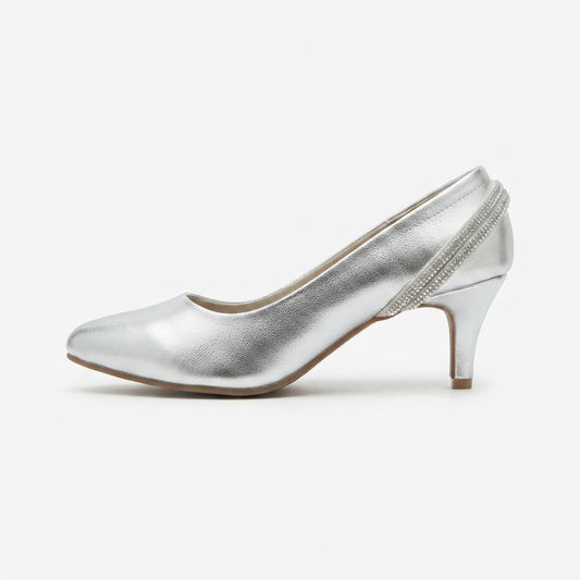 Silver Embellished Pumps