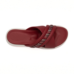 Maroon Crisscross Slides