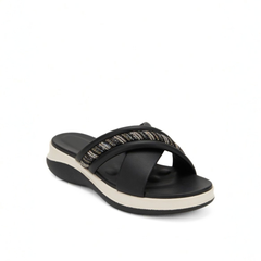 Black Crisscross Slides