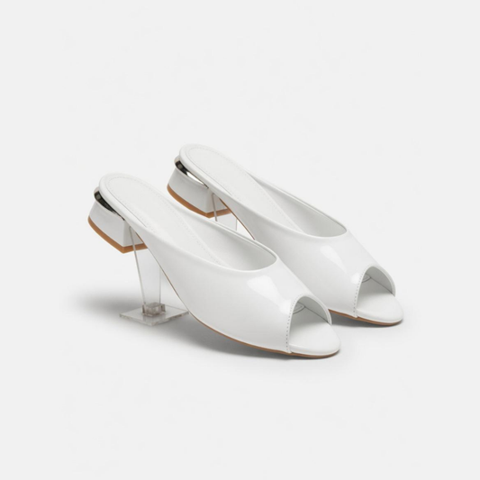 White Peep Toe Heels