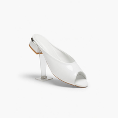 White Peep Toe Heels