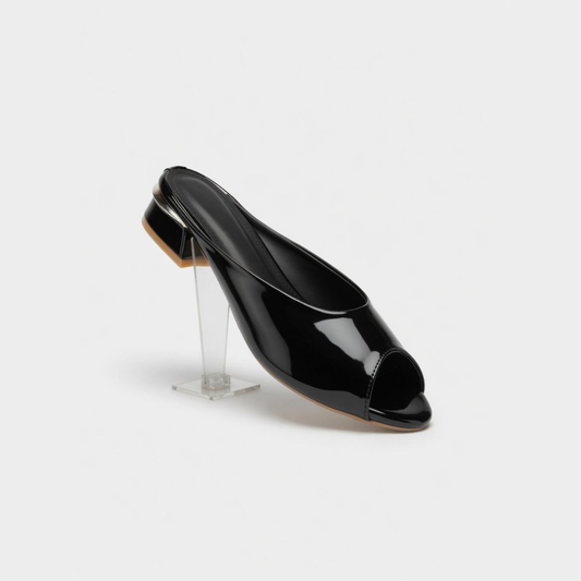 Black peep toe heel