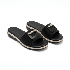 Pearl Black Slippers