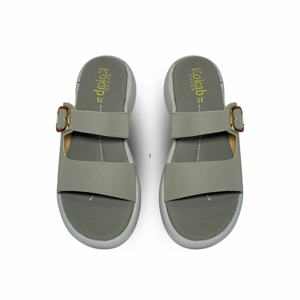 Gray Double Strap Sandals
