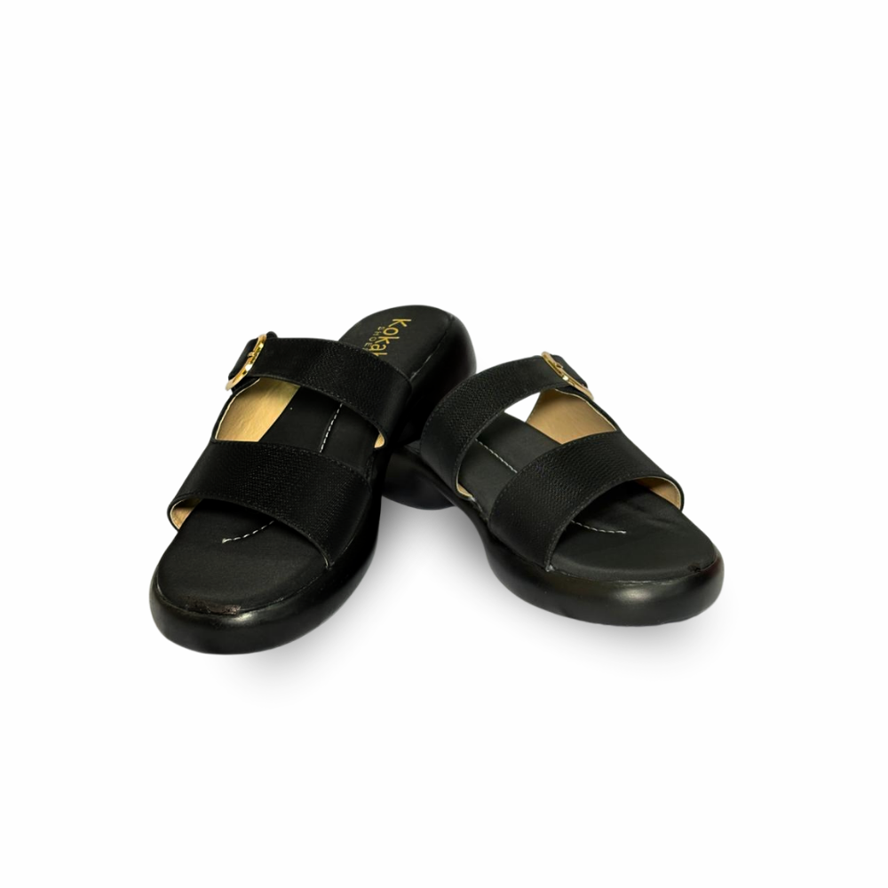 Black Double Strap Sandals