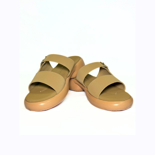 Mustard Double Strap Slippers