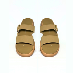 Mustard Double Strap Slippers