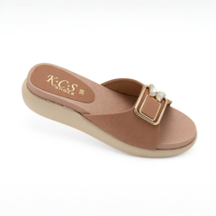 Blush Wedge Buckle Slides
