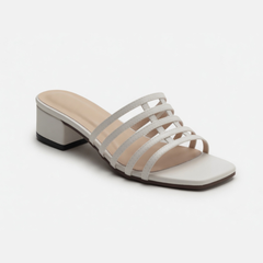Multi-Strap Ivory Heel