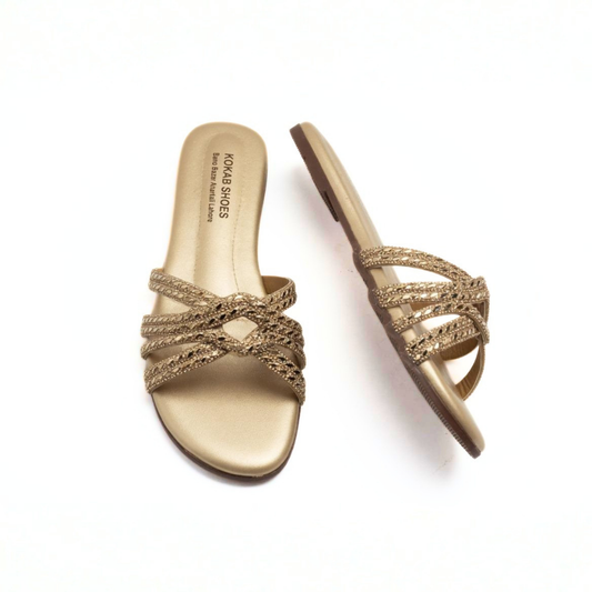 Gold Braided Slides
