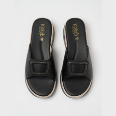 Black Buckle Slippers