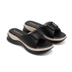 Black Buckle Slippers