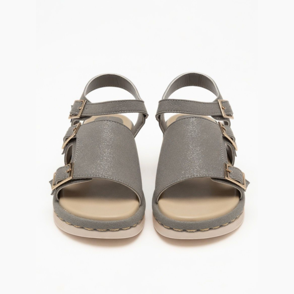 Grey Multi-Strap Sandals