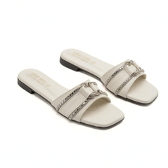 Cream Chain Slides